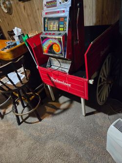 Budweiser wagon beer display
