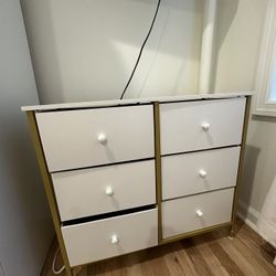 White And Gold Storage drawers