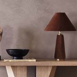 2 Anthropologie Lulu Velvet Table Lamps
