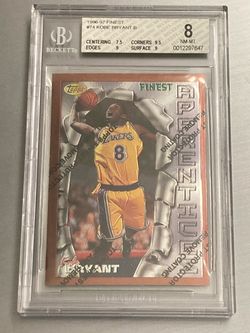 Kobe Bryant 1996-97 Topps Finest # 74 BGS 8 w/ 9 and 9.5 with coating near MINT graded rookie card