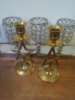 Rustic Gold Candle Holders, 2
