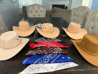 Cowboy Hats and Bandanas Set
