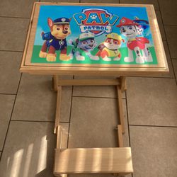 Paw Patrol Kids Wood Desk With Foldable Seat