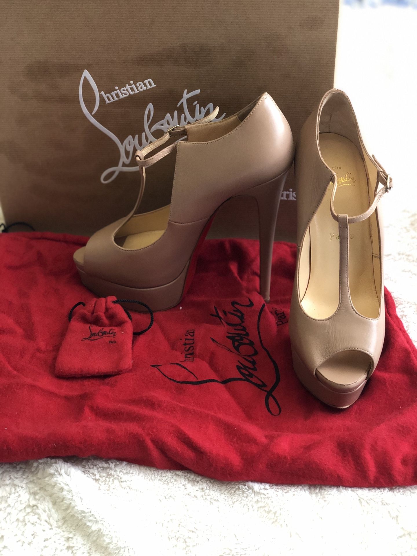 Christian Louboutin T strap heels