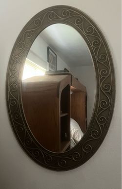 Oval Mirror w/ Metal Tribal Frame (Pier 1 Imports)