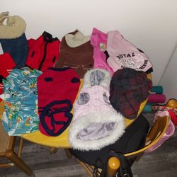 Doggie Seeaters, 1 Snuggie for dogs  2 back packs, 2 collars and one tug of war toy.