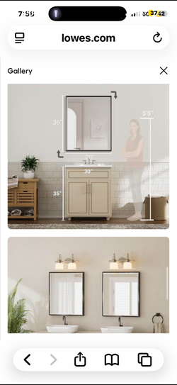 Alloy frame mirror 40.6x32.2x3