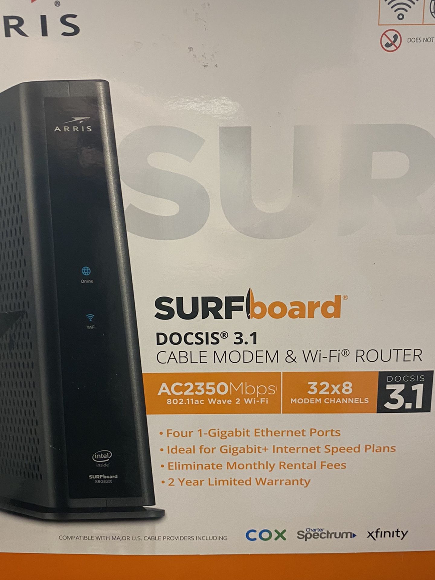 Arris SBG8300 High speed Modem And Router Combo