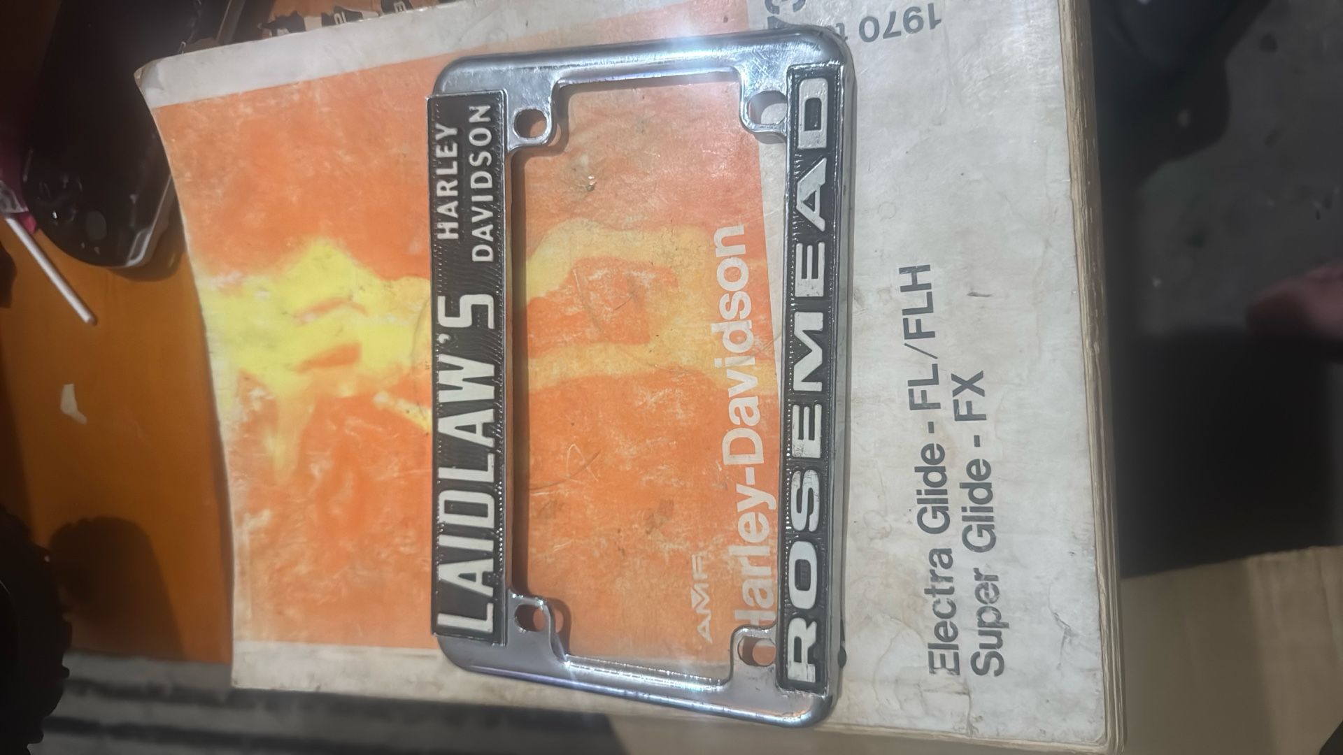 Harley Davidson license plate holder frame