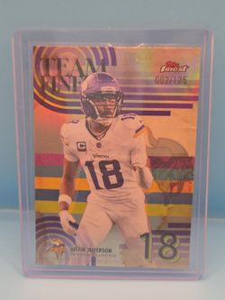 2025 Topps Finest Football Justin Jefferson Vikings Team Finest TF-8 /125