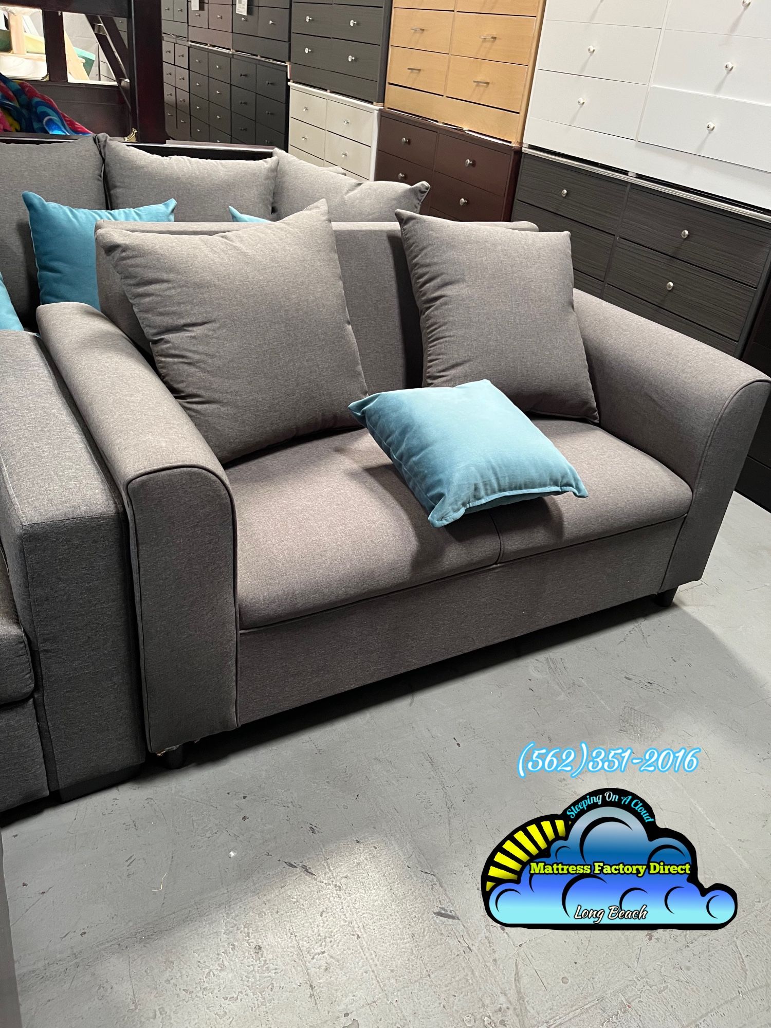 Grey Sofa Two Seater Couch Nuevo