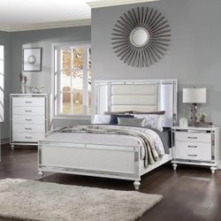 NEW LED BEDROOM SET! 5 PCS ! MATTRESS IS NOT INCLUDED ! ! MINAS HOME FURNITURE ! 851 Van Houten Ave Clifton NJ 07013