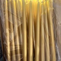 24 Packs Flameless Taper Candles Battery-Gold