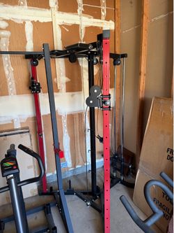 Cable crossover machine w/ smith machine attachment