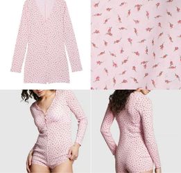 NWT VS PINK floral pajama romper