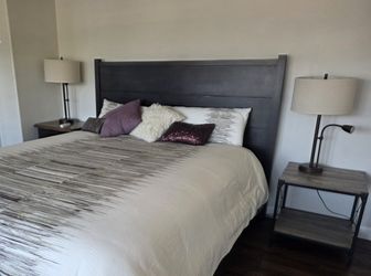 Hardwood Maple Cal King bed - includes headboard, frame, footboard, foundation & mattress