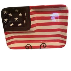 American Flag Chips And Dip Platter