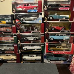 1:18 Scale Diecast Cars. New Unopened. $25.00 and up.
