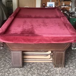 1912 Brunswick Pool Table, 3” Slate