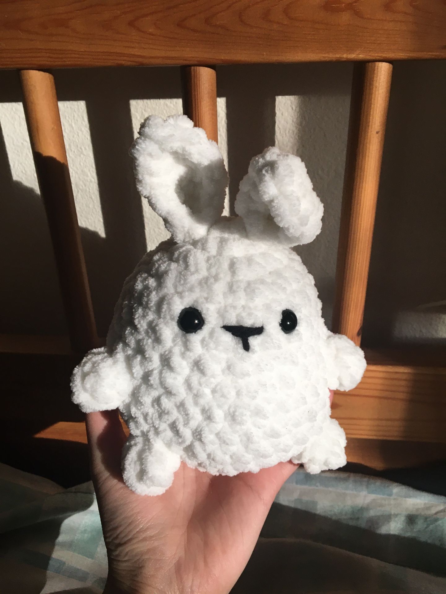 Soft White Bunny Crochet Stuffed Animal
