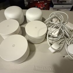 Google Nest WiFi Pro - 6E - Reliable Home Wi-Fi System with Fast Speed and Whole Home Coverage - Mesh Router - 5 Pack