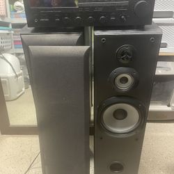 Yamaha RX300U Stereo Receiver And Sony Speakers