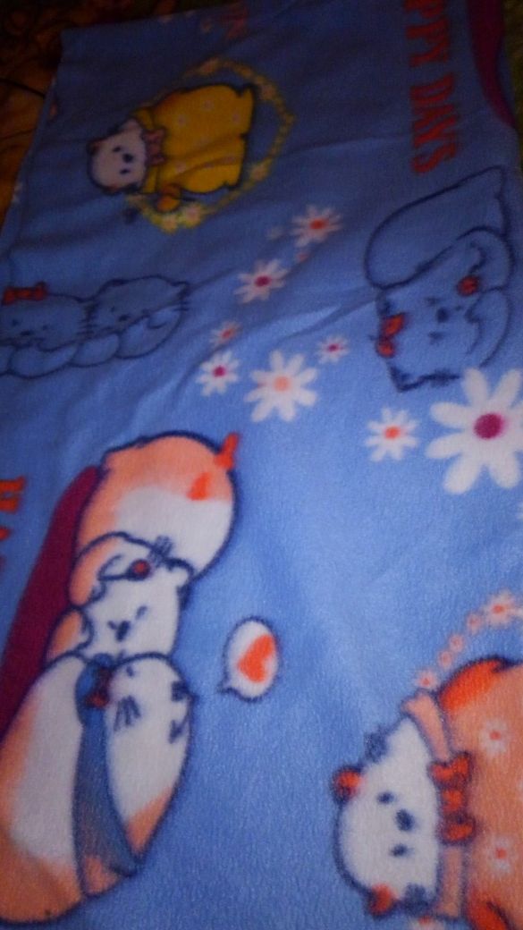 Blue cat fleece 1 yard