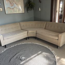 Vintage Kroehler Curved Mid Century Sectional Sofa