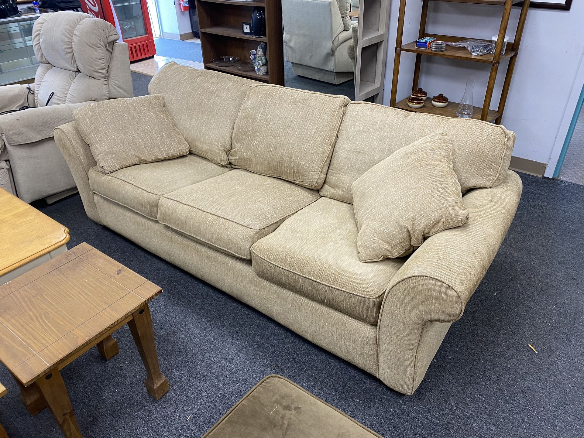 Bauhaus Tan 3-Seat Living Room Sofa Couch $200 89” x 39” x 30”
