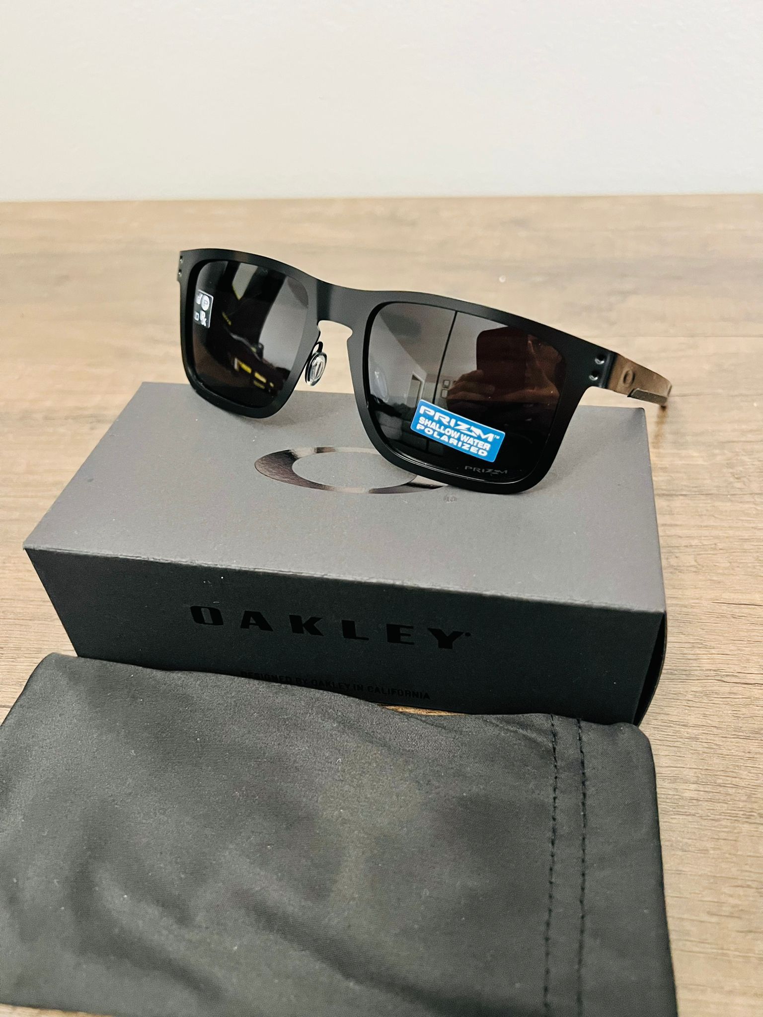 NEW Polarized Oakley Holbrook METAL With Original Packaging All Black Sunglasses