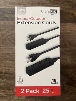 2X Ultra Pro elite 25 Ft Extension Cords - 16 Gauge - NEW