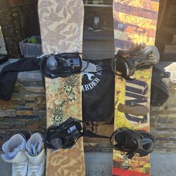 GNU Snowboard And Woman's Snowboard With Boots