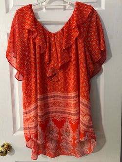 Coral Printed Top