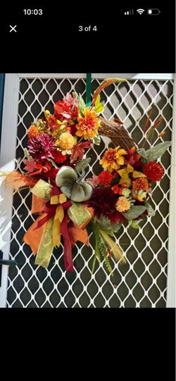 Handmade fall grapevine wreath🍁