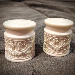 Hand Carved Salt And Pepper Shakers 