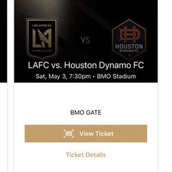 LAFC vs. Houston 5/3 @ 7:30pm - 1 ticket ONLY 