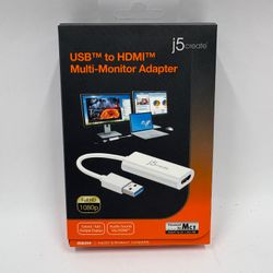 New j5 Create USB A to HDMI Multi Monitor Adapter JUA254-4A