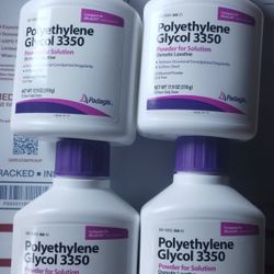 Lot of 4 large bottles Polyethylene Glycol 3350 - 30