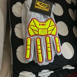 RINGERS GLOVES Leather Gloves: L ( 10 ), Goatskin, Premium, ANSI Impact Level 1, 1 PR