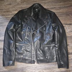 Mens Motorcycle Jacket In Faux Leather