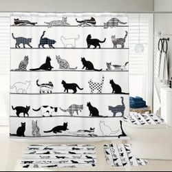 4-pc. Black & White Bathroom Set