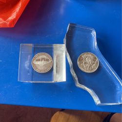 Paper Weights With Silver Coins