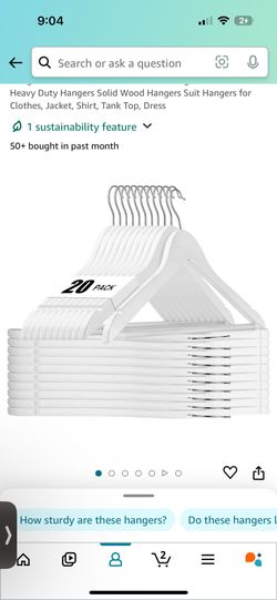 20 White Wooden Hangers