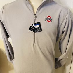 Here’s a gorgeous OHIO STATE Woman’s XL Pullover Fleece Jacket with 1/2 Zippered Front, Zippered Pockets and a Brightly Embroidered Logo