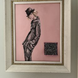 Original Vintage Fashion Drawing 