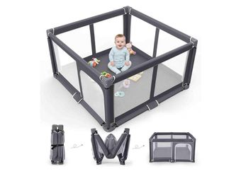 Foldable Baby Playpen Portable Travel Play Yard, Dark Gray
Safety Play Yard for Babies & Toddlers, Indoor & Outdoor Use, Carry Bag Included, Collapsib