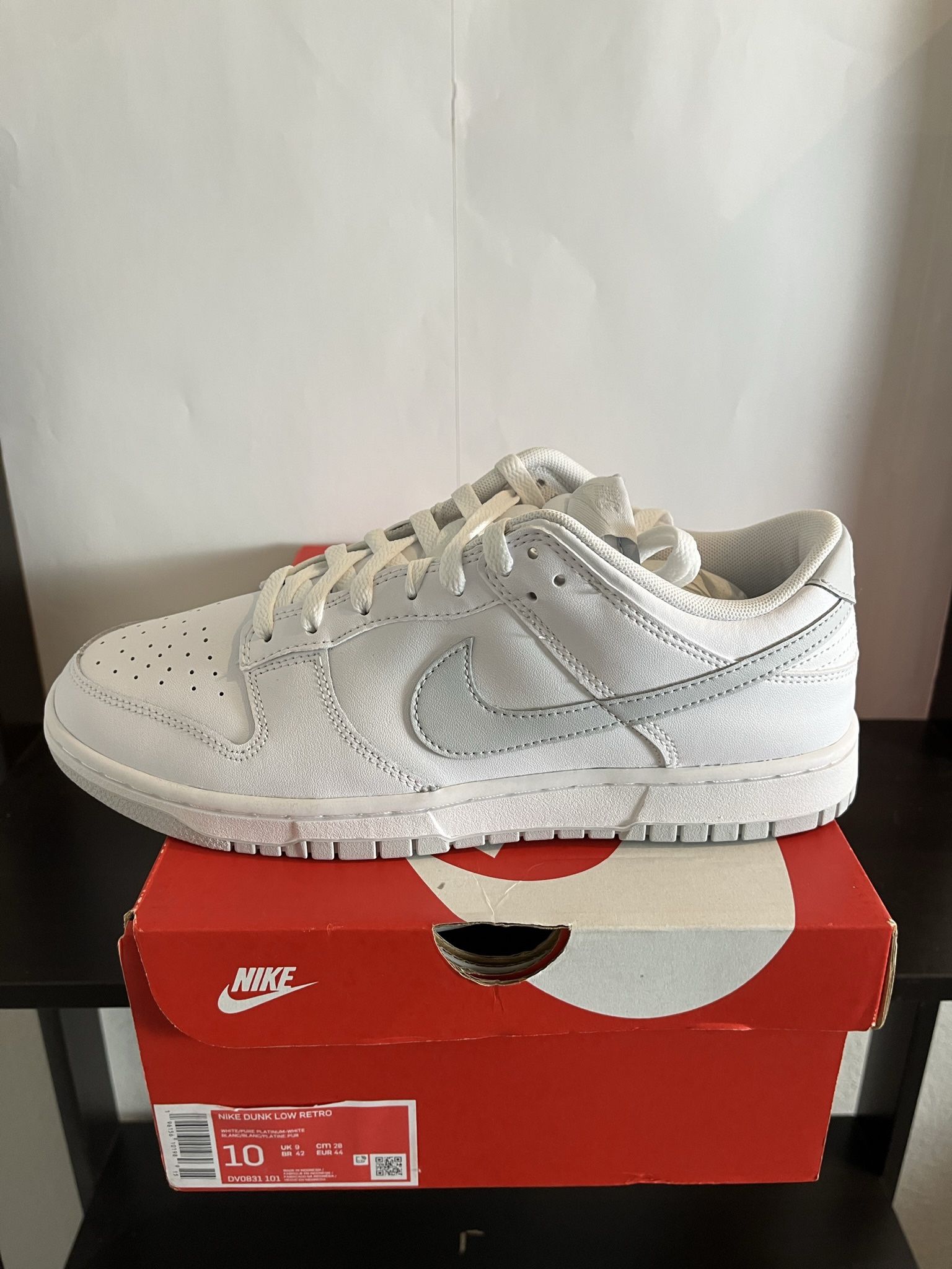 DS Nike Dunk Low White Pure Platinum Men Sz10