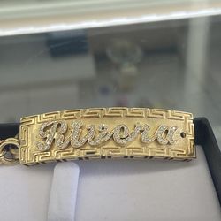 Diamond Chino Link “Rivera” Name Plate