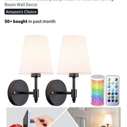 2-Pack Peel and Stick Wall Sconces ,Battery Operated Wireless 