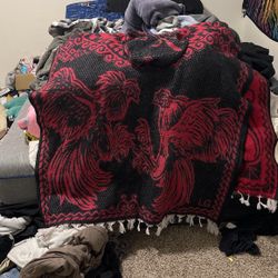 Fighting Rooster Poncho  w/hood